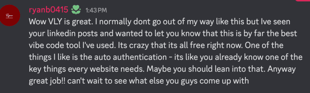 vly.ai testimonial 8